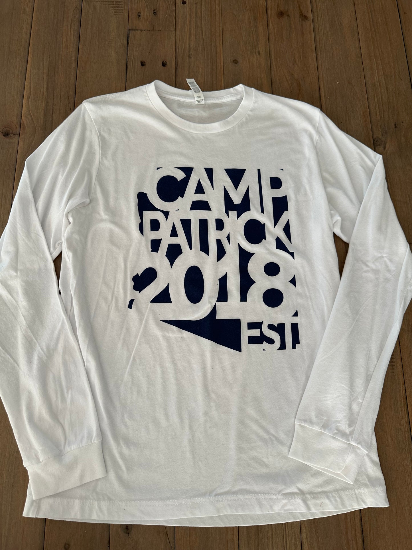 White Long Sleeve Arizona Outline with Camp Patrick